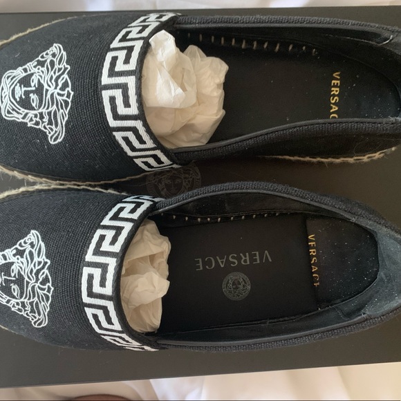 Women black and white Medusa Canvas Espadrille - Picture 2 of 6